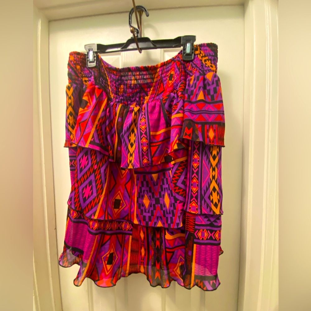 Geometric Ruffle layered skirt